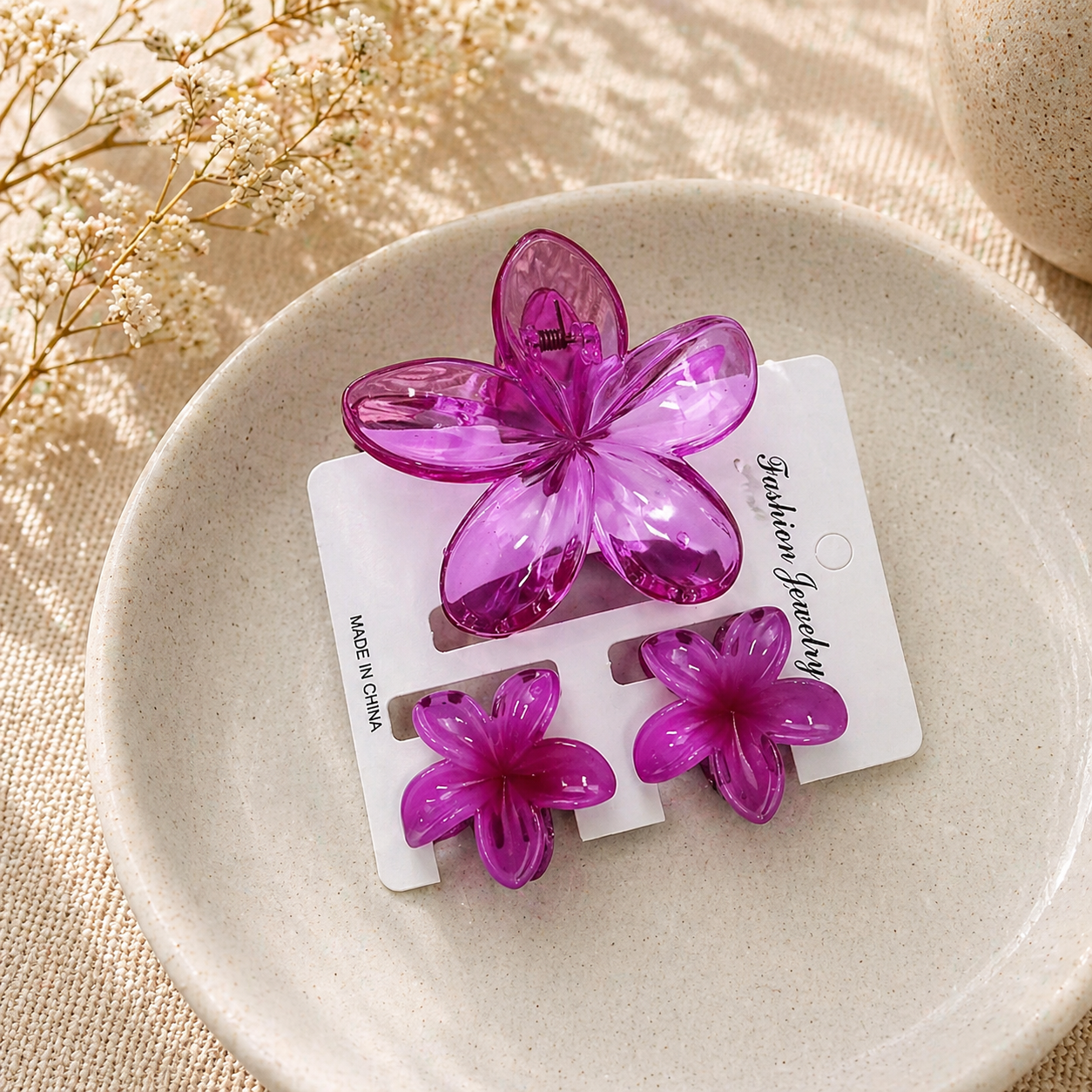 Curated Claw Clip Gift Set - 4 Stylish Hair Accessories - Sujify