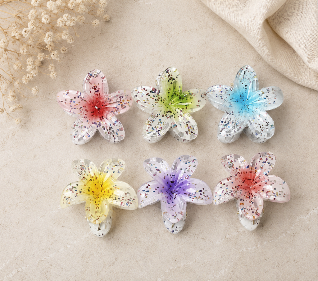 5-Pack Mixed Colours Claw Clip Bundle - Sujify