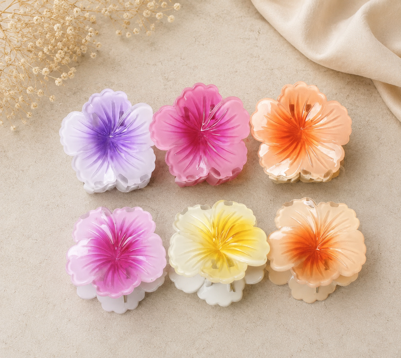 5-Pack Mixed Colours Claw Clip Bundle - Sujify