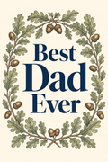 Best Dad Ever Father's Day Card - Personalised Oak Wreath Design | Handmade UK