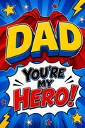 Dad You're My Hero Father's Day Card - Superhero Theme | Personalised UK