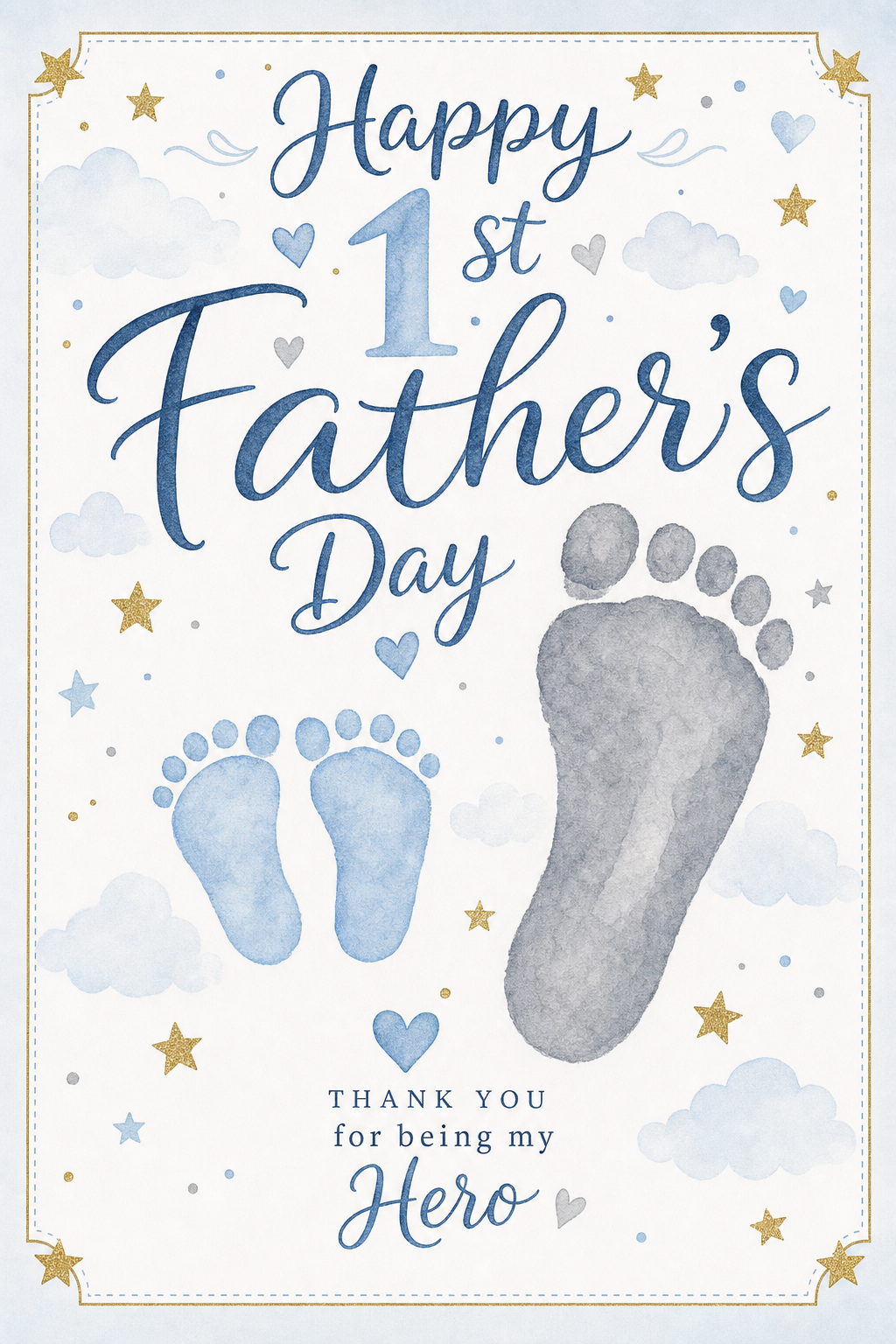 Happy First Father's Day - Personalised Card