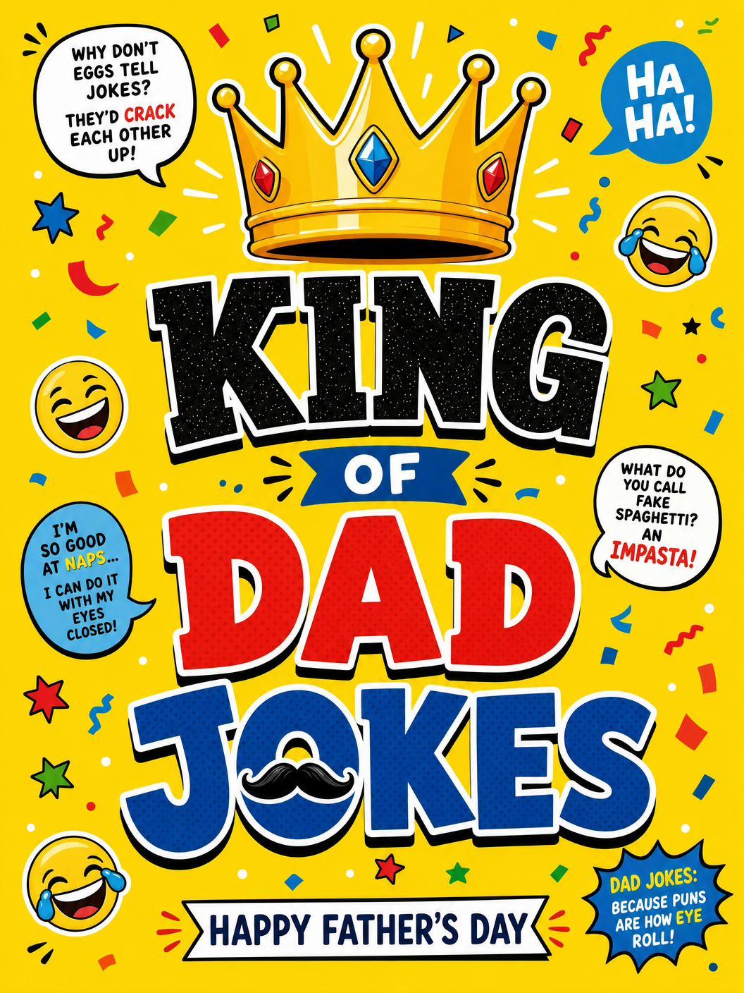 Dad Jokes King Father's Day Card - Funny Personalised Card | Handmade UK