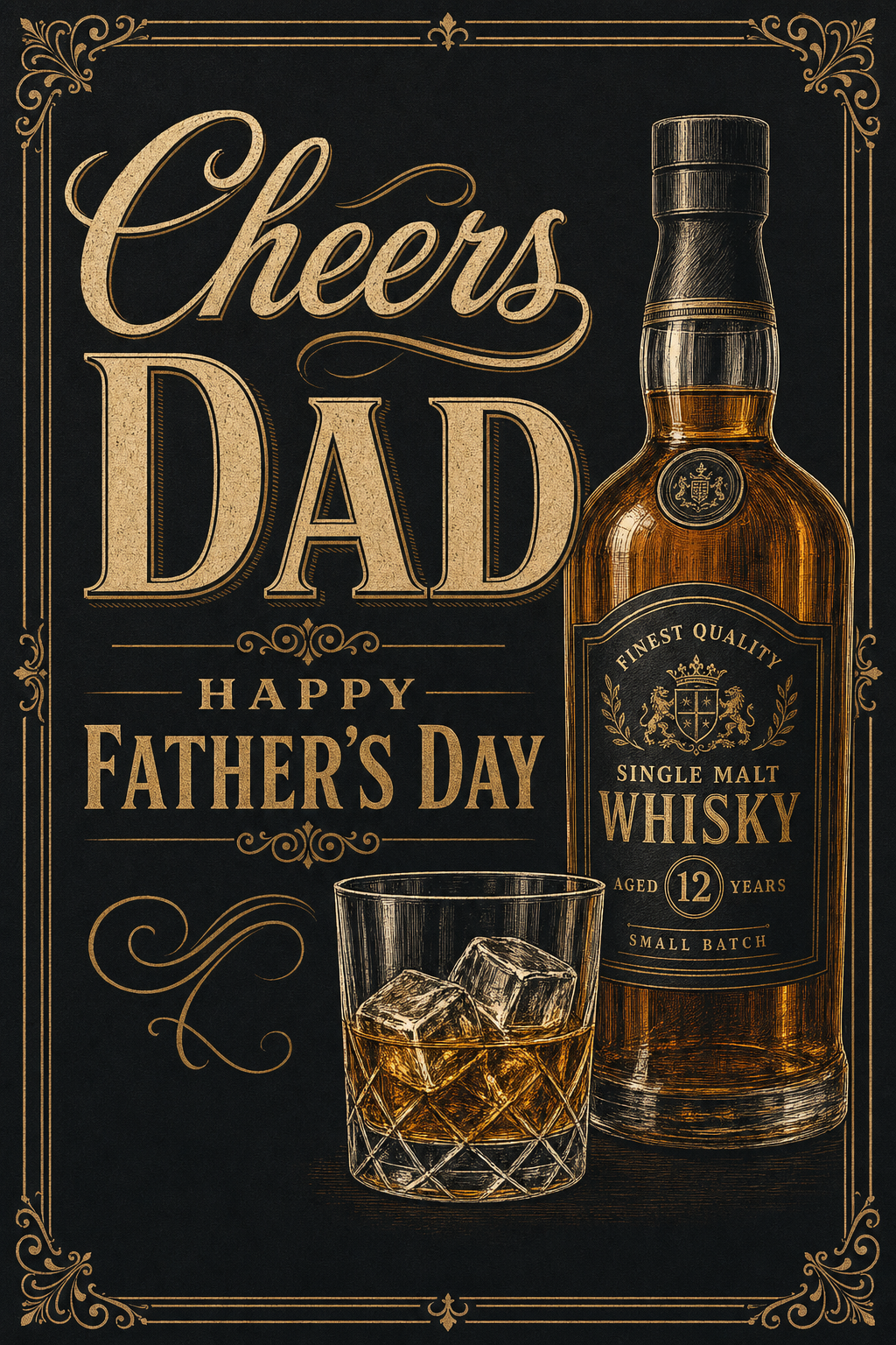 Vintage Whisky Father's Day Card - Personalised for Whisky Lovers | UK