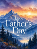 Mountain Watercolour Father's Day Card - Personalised for Outdoor Dads | UK