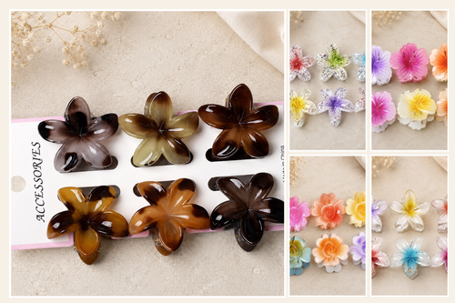 5-Pack Mixed Colours Claw Clip Bundle - Sujify